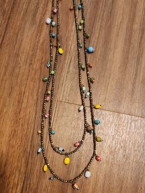 AEO Multicolor Glass Beaded Layered Necklace